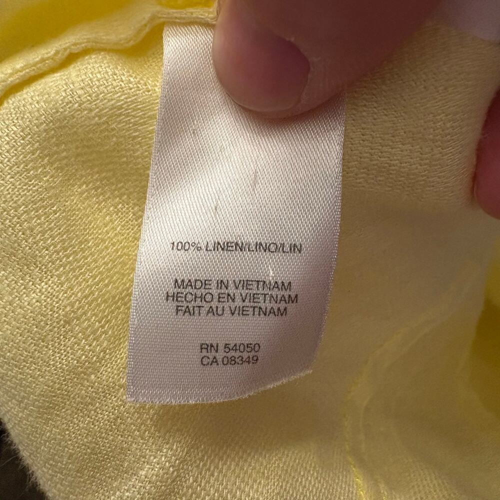 Jones New York Linen Blazer Yellow Floral Jacquard Lightweight Jacket Women’s 12 - Picture 7 of 8